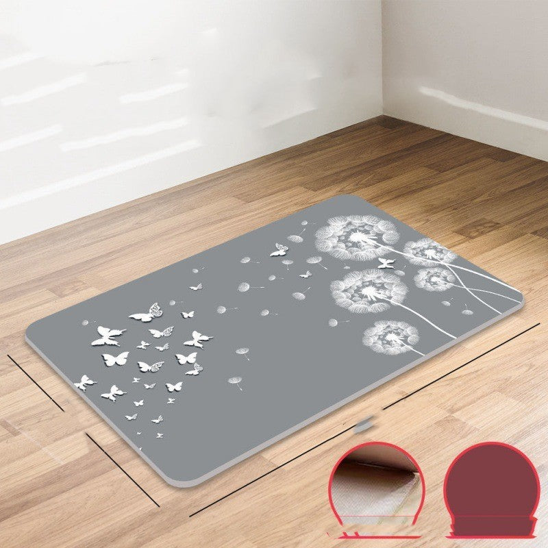 Quick-Dry Diatom Mud Mat Ultra-Absorbent Bath Mat, Anti-Mold