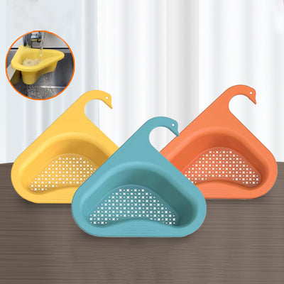 Stylish Swan Sink Drain Basket Modern Kitchen Organizer