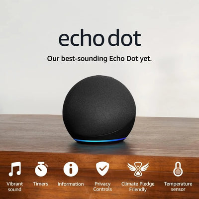 Echo Dot (5th gen) Big vibrant sound Wi-Fi and Bluetooth smart speaker with Alexa