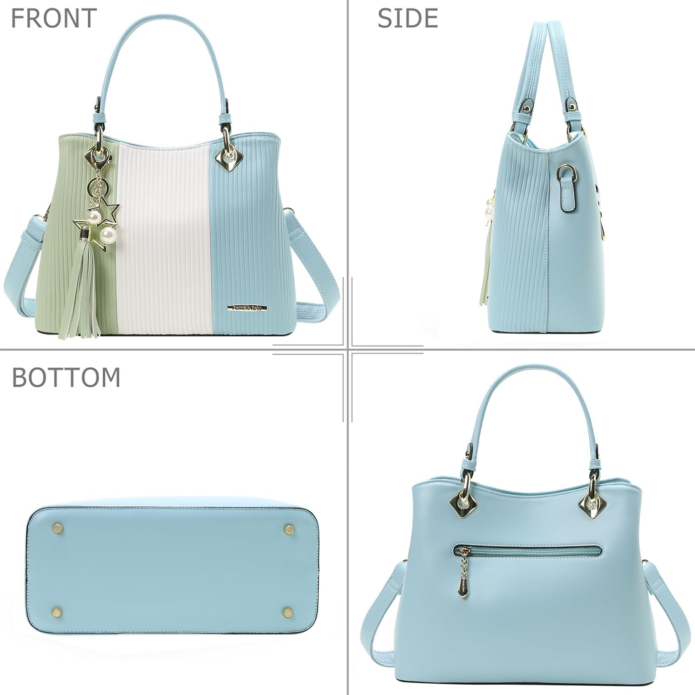 Pomelo Best Handbag Multiple Pockets, Pretty Color Combination, Ladies' Bag