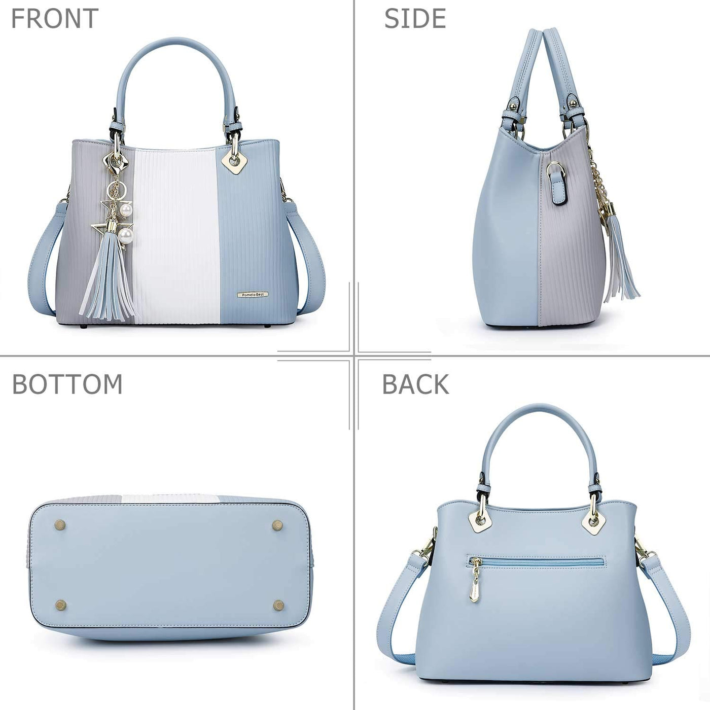 Pomelo Best Handbag Multiple Pockets, Pretty Color Combination, Ladies' Bag