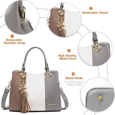 Pomelo Best Handbag Multiple Pockets, Pretty Color Combination, Ladies' Bag