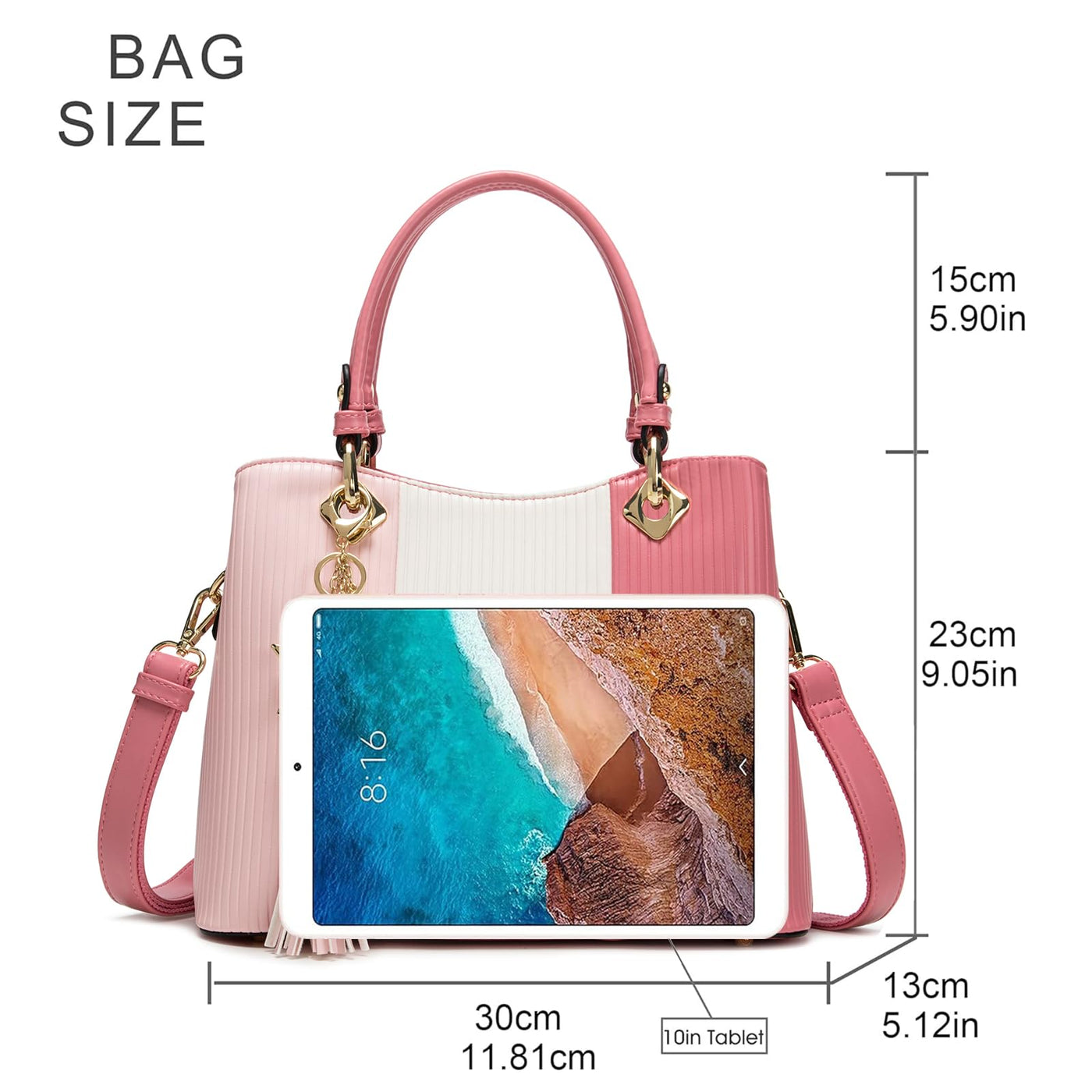 Pomelo Best Handbag Multiple Pockets, Pretty Color Combination, Ladies' Bag