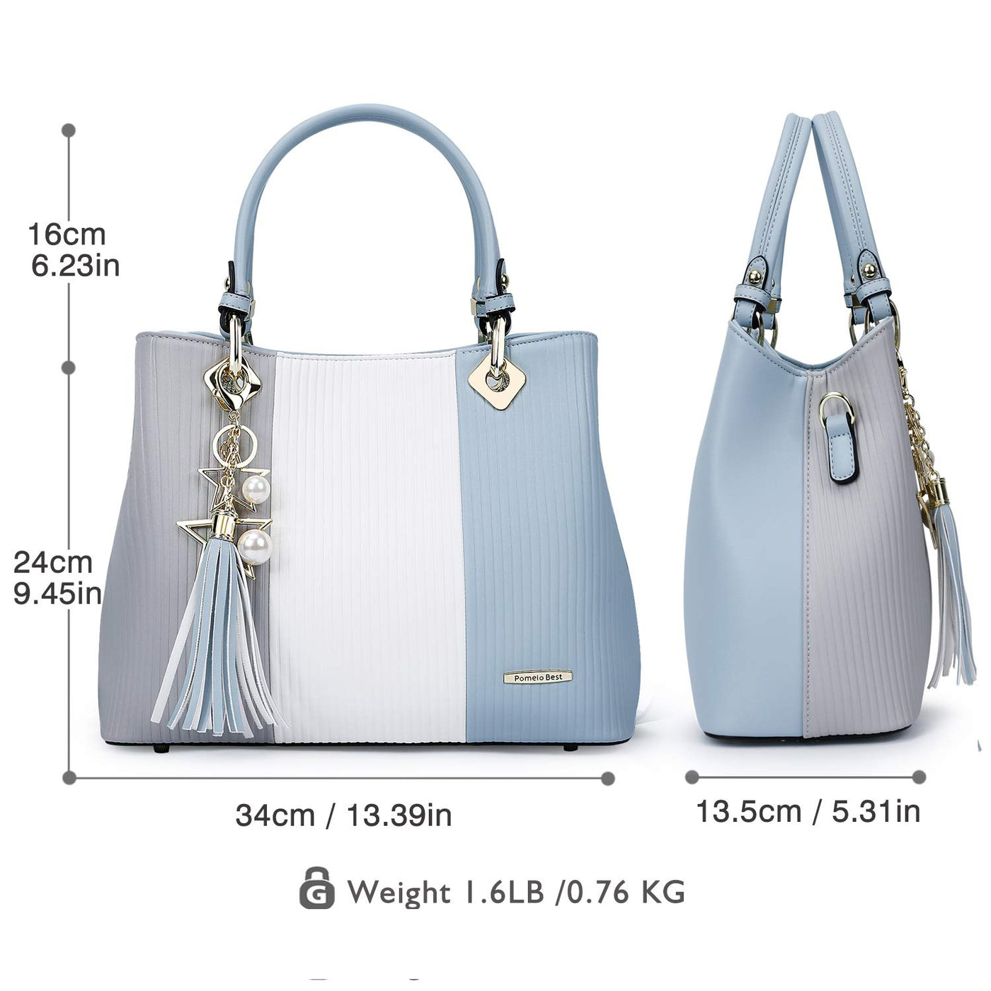 Pomelo Best Handbag Multiple Pockets, Pretty Color Combination, Ladies' Bag