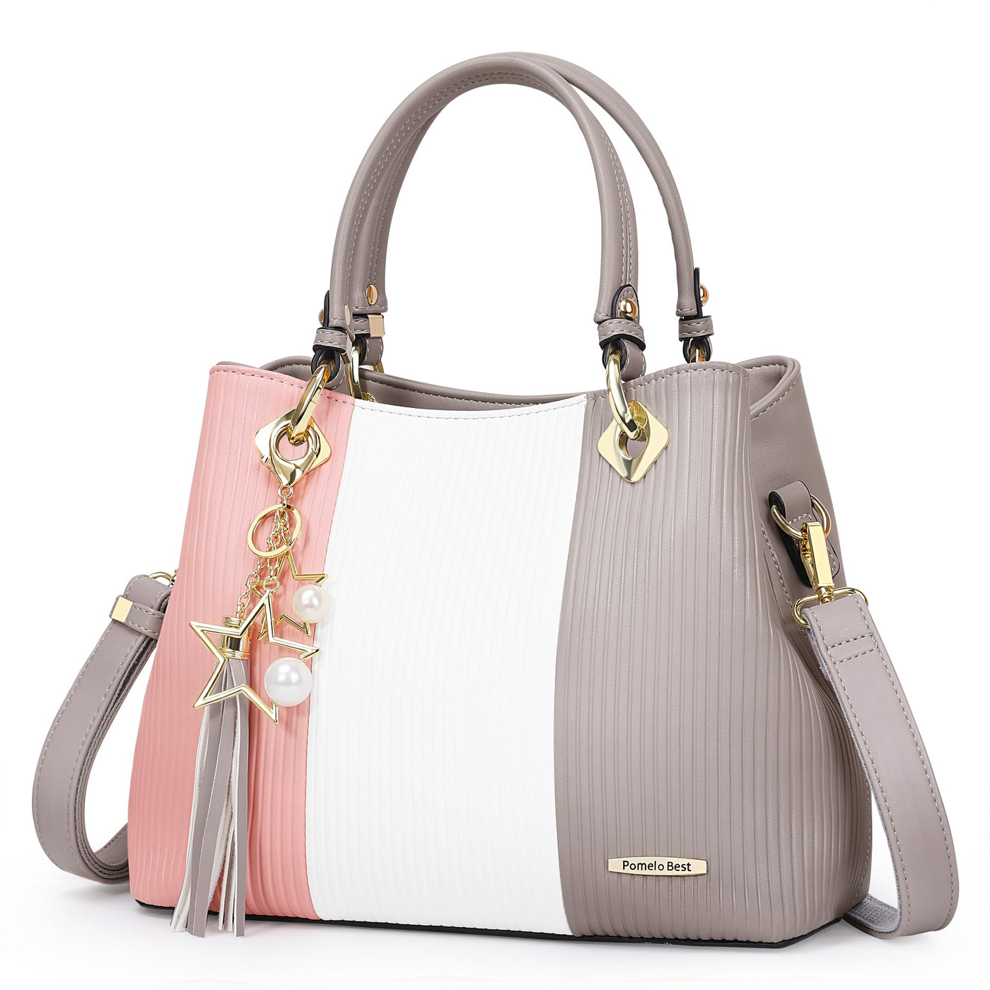 Pomelo Best Handbag Multiple Pockets, Pretty Color Combination, Ladies' Bag