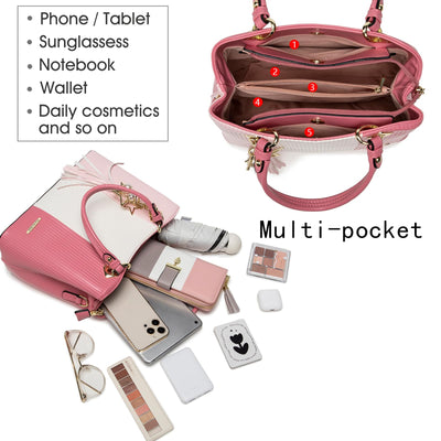 Pomelo Best Handbag Multiple Pockets, Pretty Color Combination, Ladies' Bag