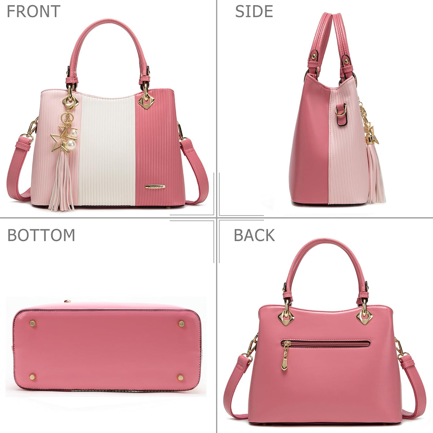 Pomelo Best Handbag Multiple Pockets, Pretty Color Combination, Ladies' Bag