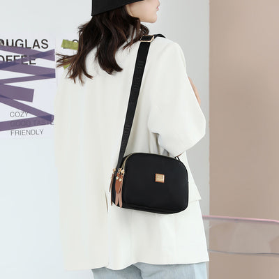 Simple Nylon Cloth Crossbody Bag | Three-Layer Small Square Phone Bag | 2025 Fashion